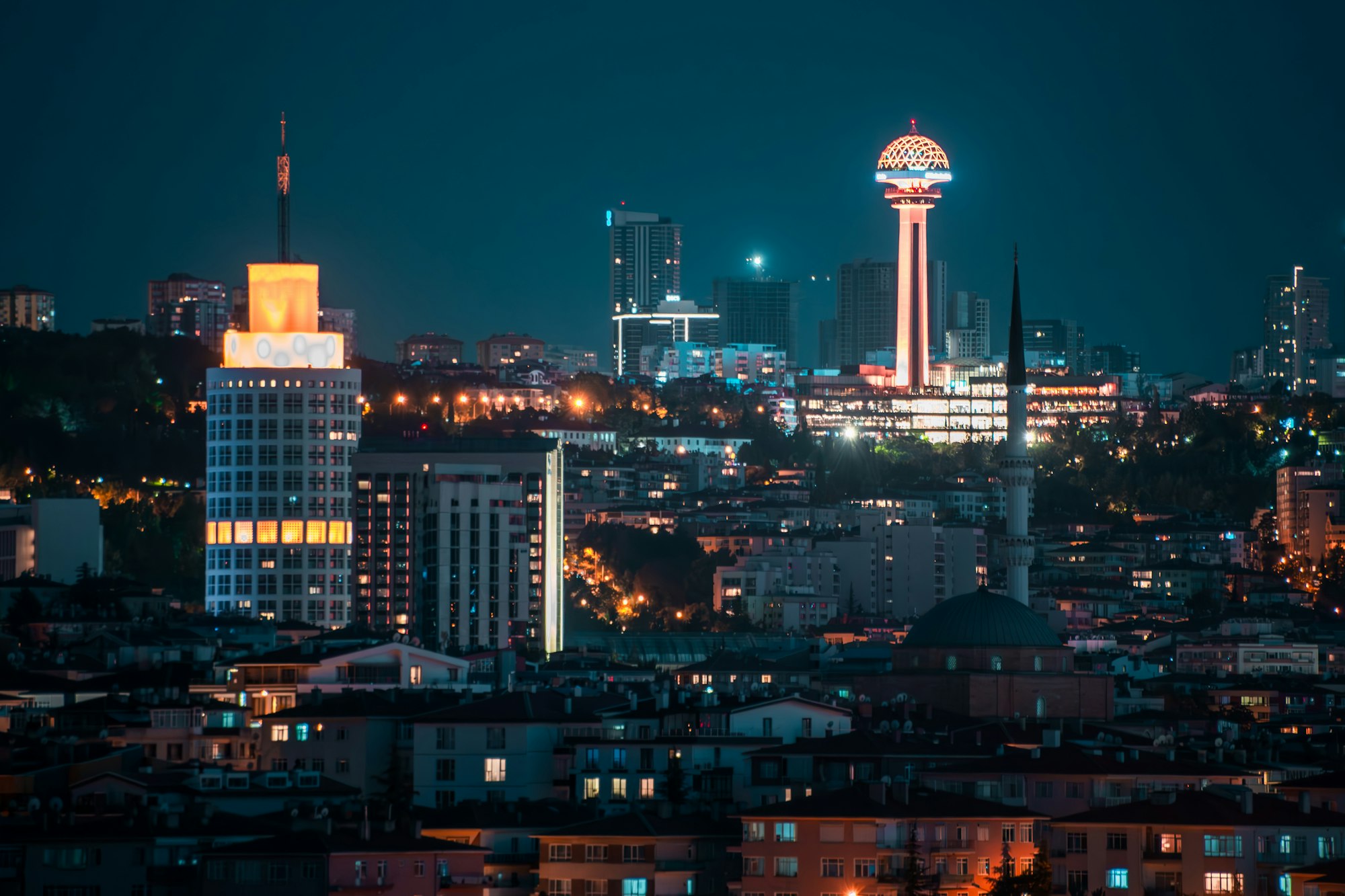 General view of Ankara during twilight